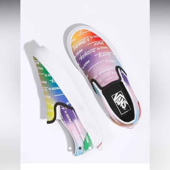 Vans Other - Vans Classic Slip-On - Pride Rainbow Positive Affirmations 7.5